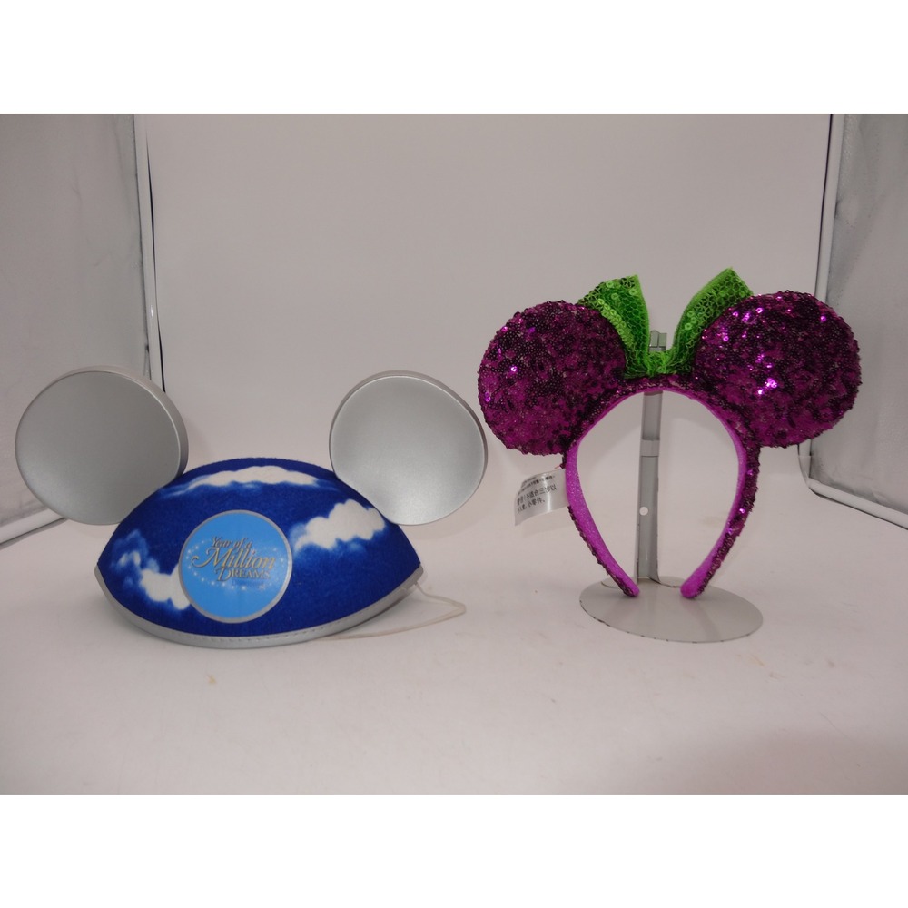Disney Parks Mickey Year of a Million Dreams Hat and Minnie Sequin Headband 2008